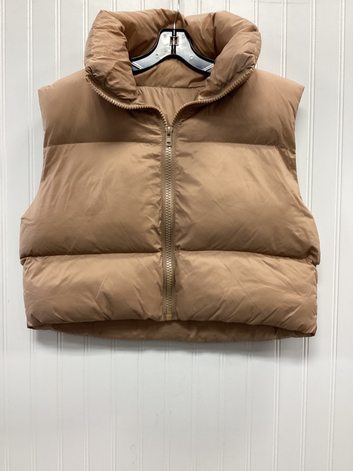 Vest Puffer & Quilted By Clothes Mentor In Tan, Size:M
