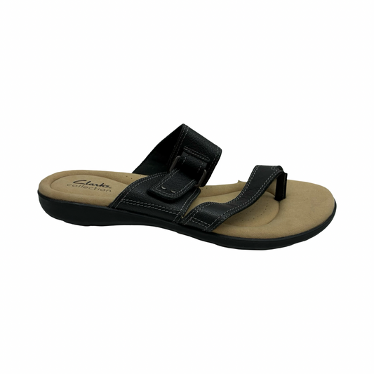 Sandals Flats By Clarks In Black, Size:9.5