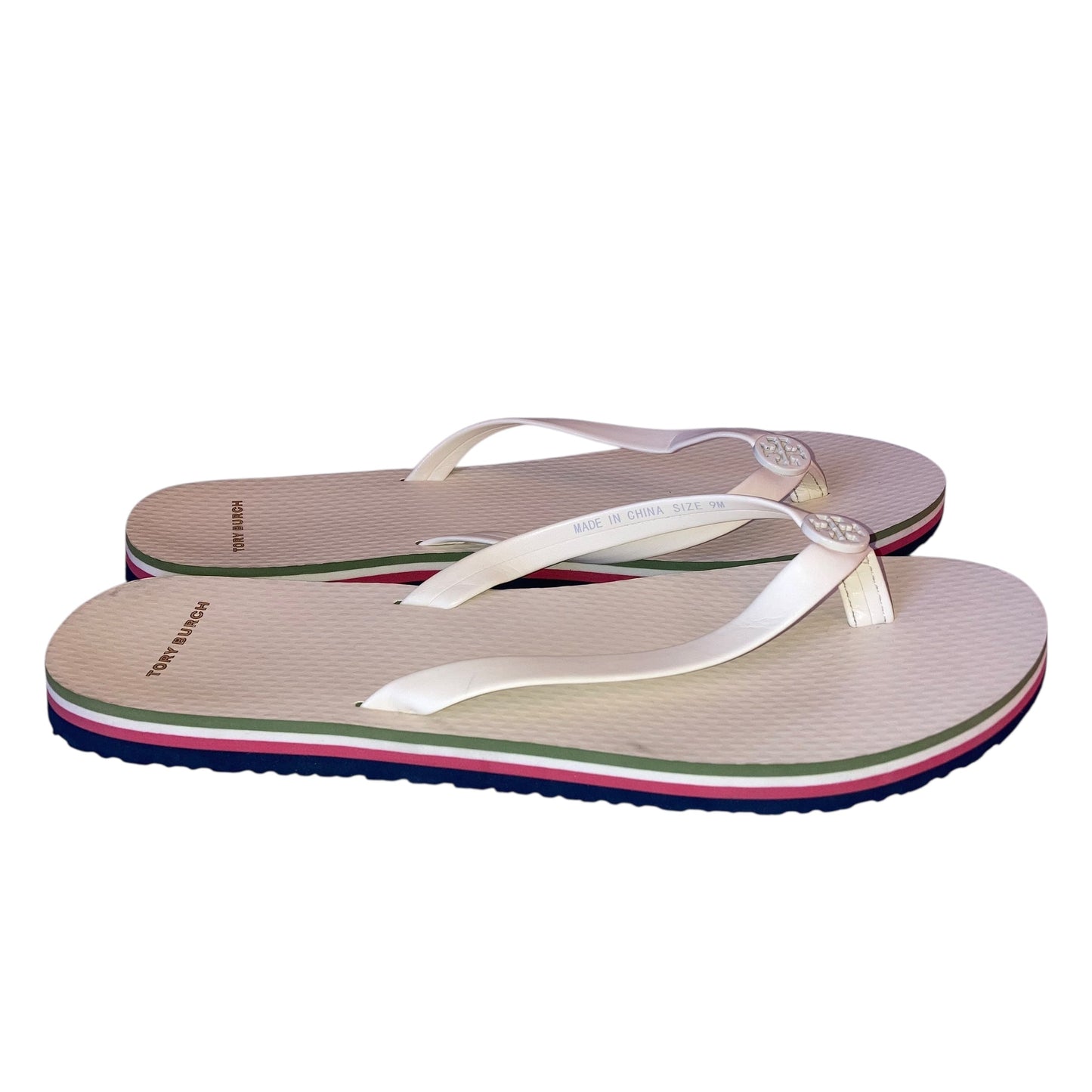 Sandals Designer By Tory Burch In Cream, Size:9