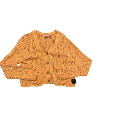 Sweater Cardigan By Willow & Root In Orange, Size:M