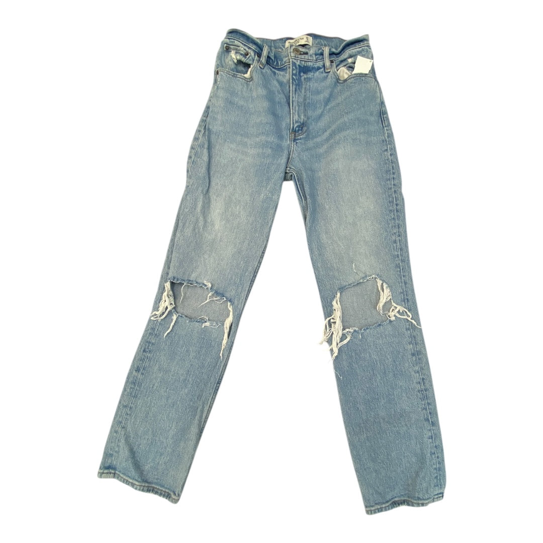Jeans Straight By Abercrombie And Fitch In Blue Denim, Size:4