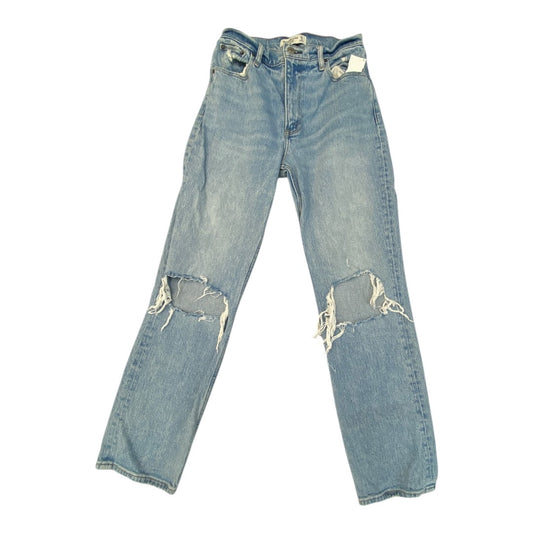 Jeans Straight By Abercrombie And Fitch In Blue Denim, Size:4
