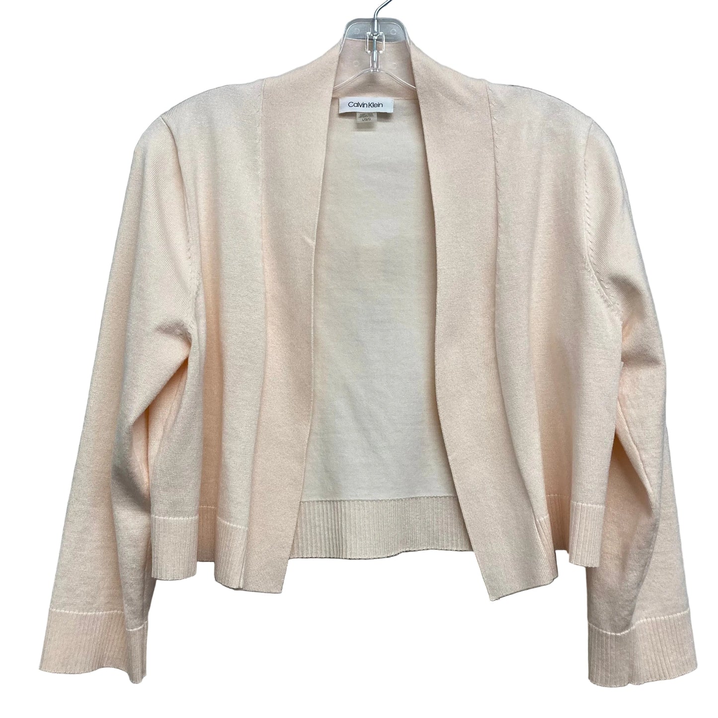 Sweater Cardigan By Calvin Klein In Peach, Size:L