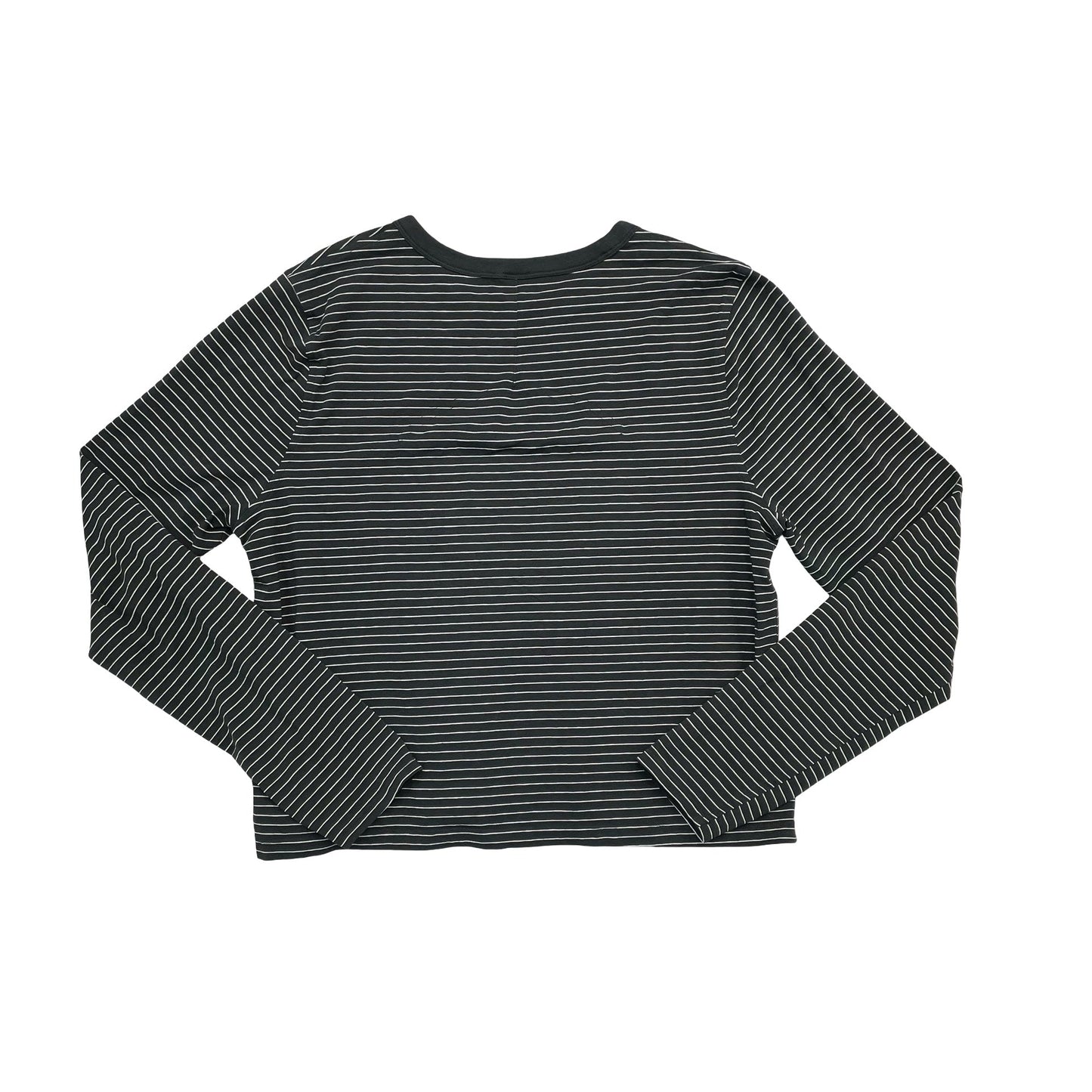 Athletic Top Ls Crewneck By Lululemon In Black & White, Size:M