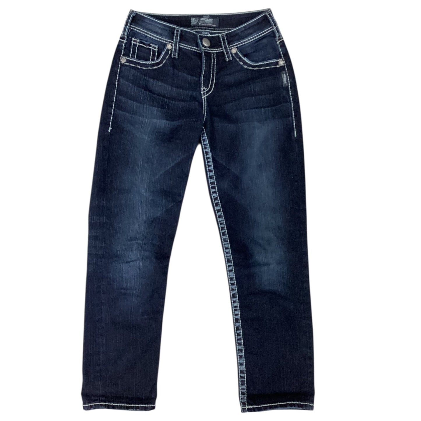 Jeans Boot Cut By Silver In Blue Denim, Size:4