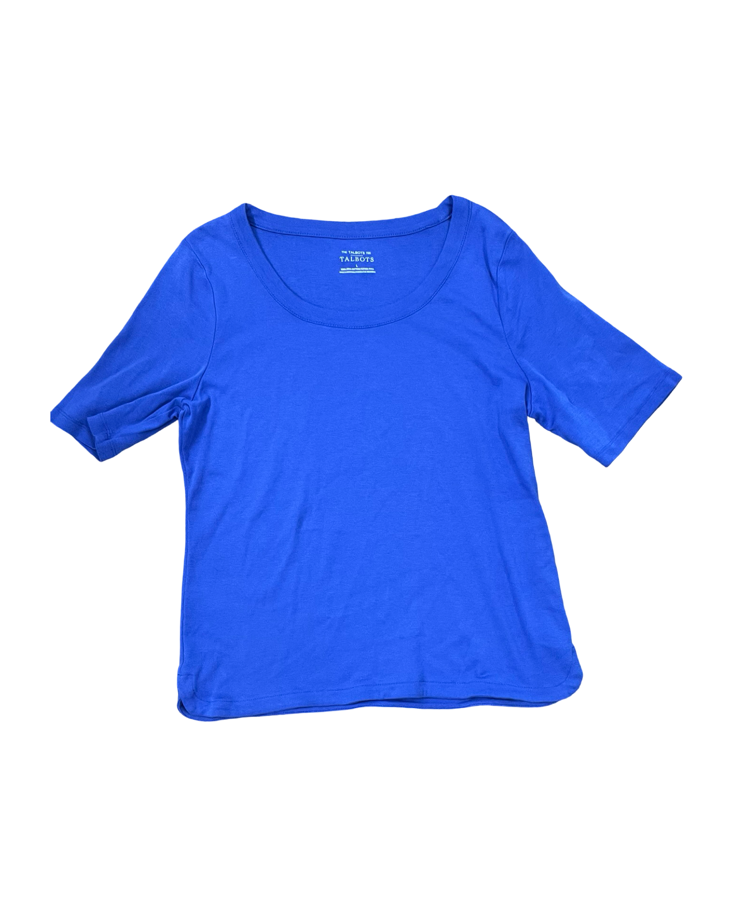 Top Ss Basic By Talbots In Blue, Size:L