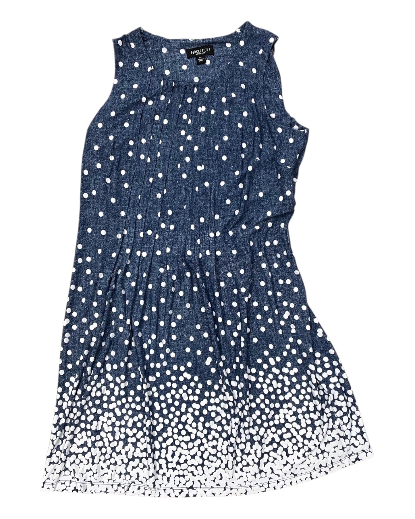 Dress Casual Short By Perceptions In Blue & White, Size:Xl