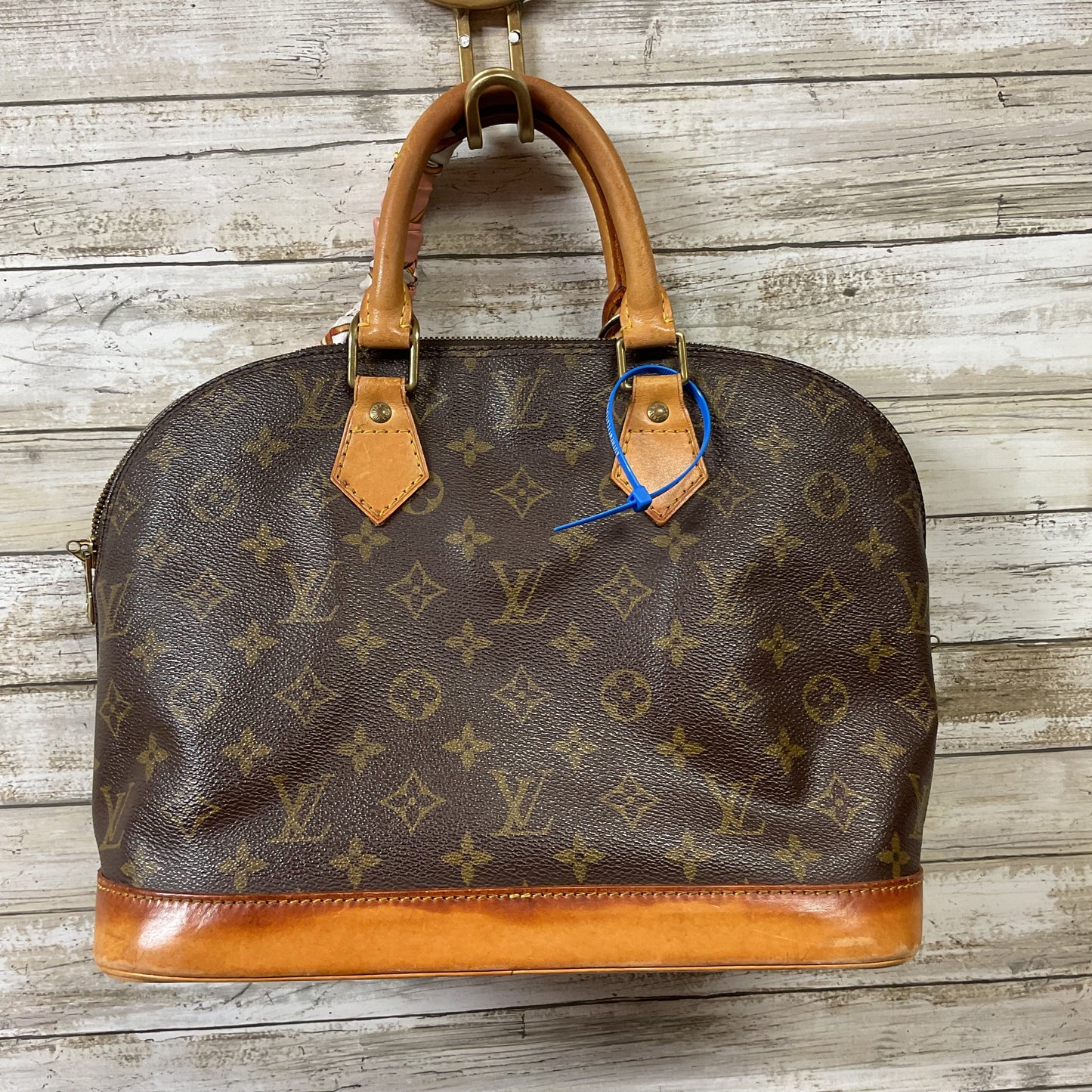 Handbag Luxury Designer By Louis Vuitton In Brown & Pink, Size:Medium AS-IS