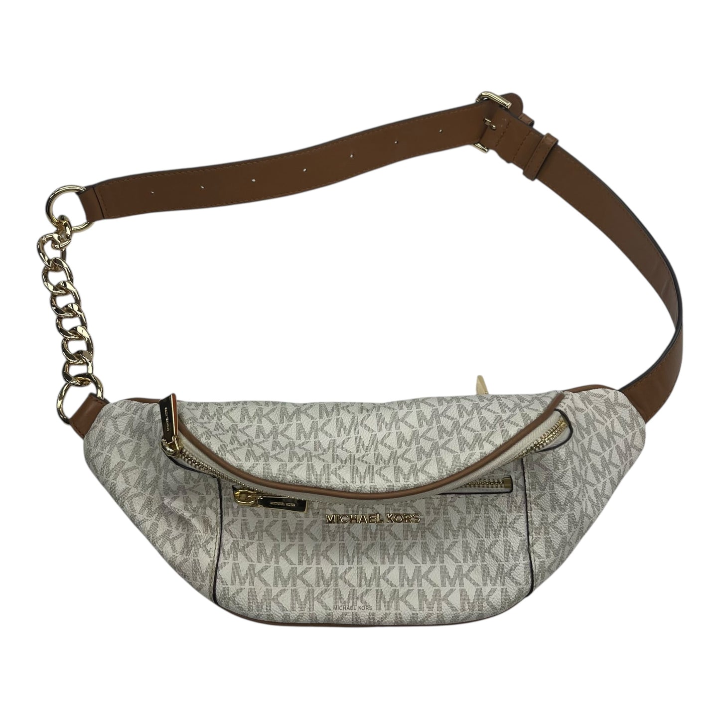 Belt Bag Designer By Michael Kors In Cream & Tan, Size:Medium