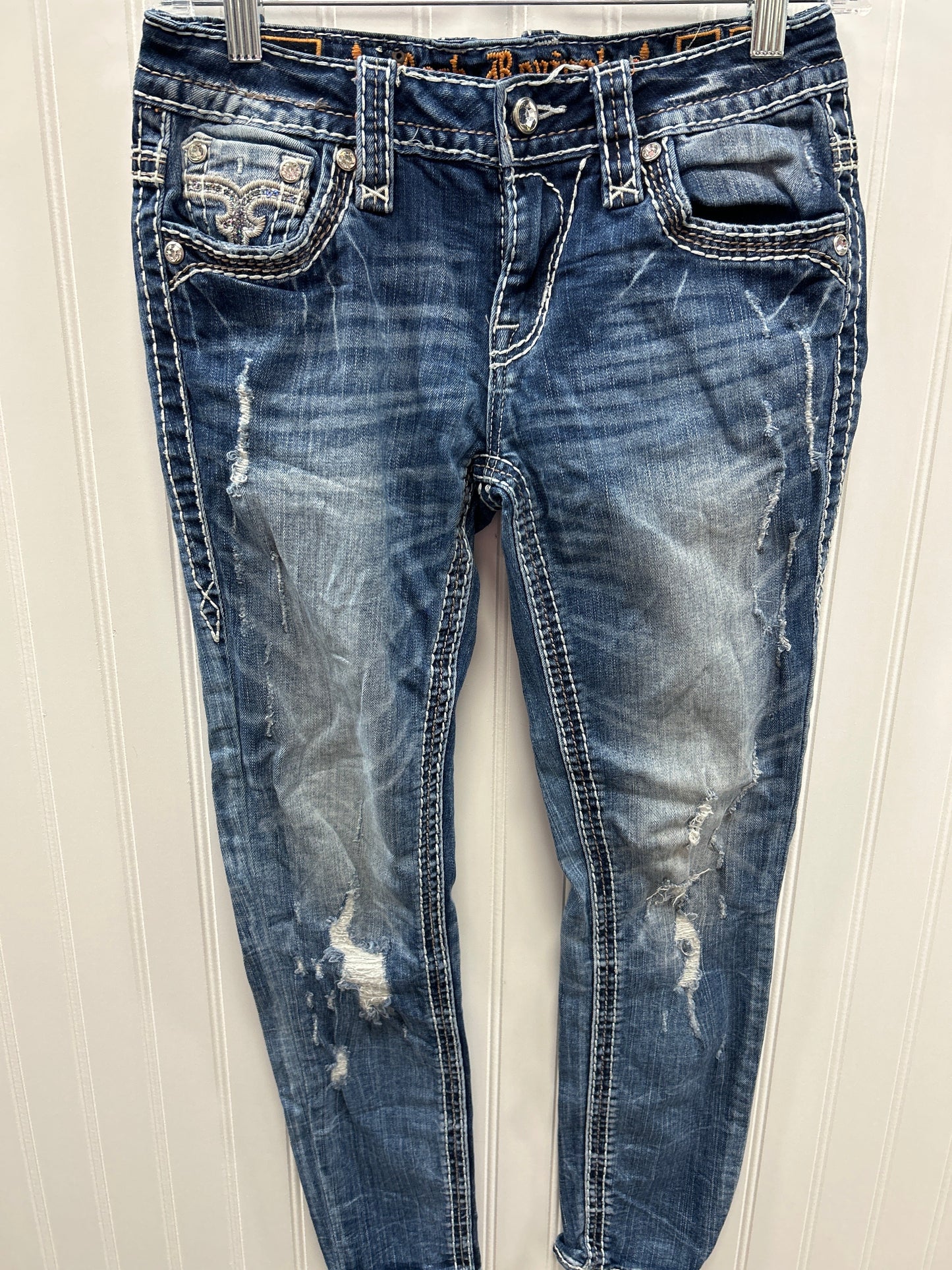 Jeans Skinny By Rock Revival In Blue Denim, Size:2