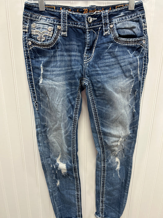 Jeans Skinny By Rock Revival In Blue Denim, Size:2