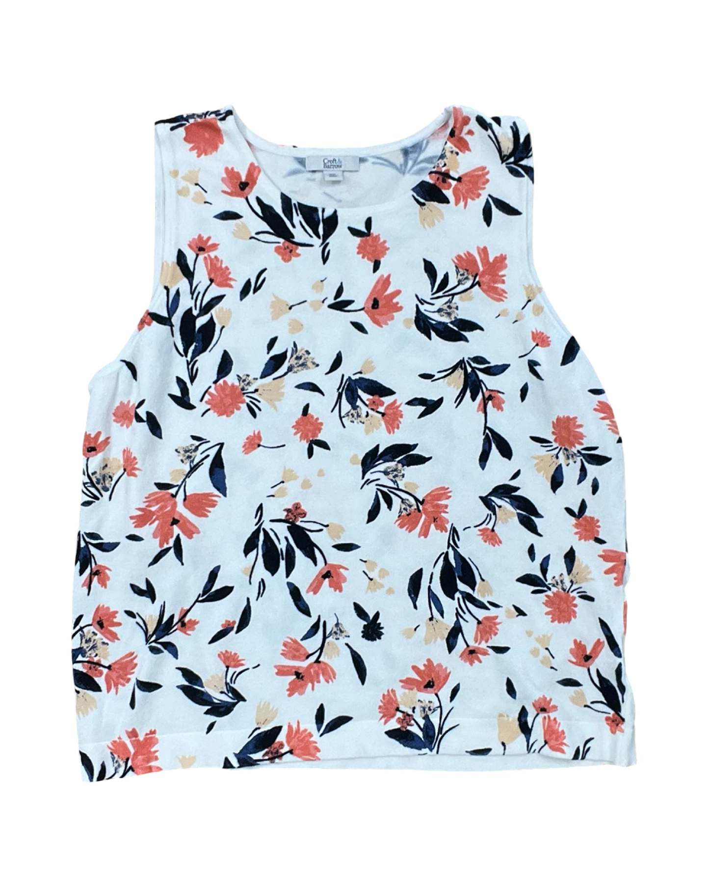 Top Sleeveless By Croft And Barrow In White, Size:Xxl