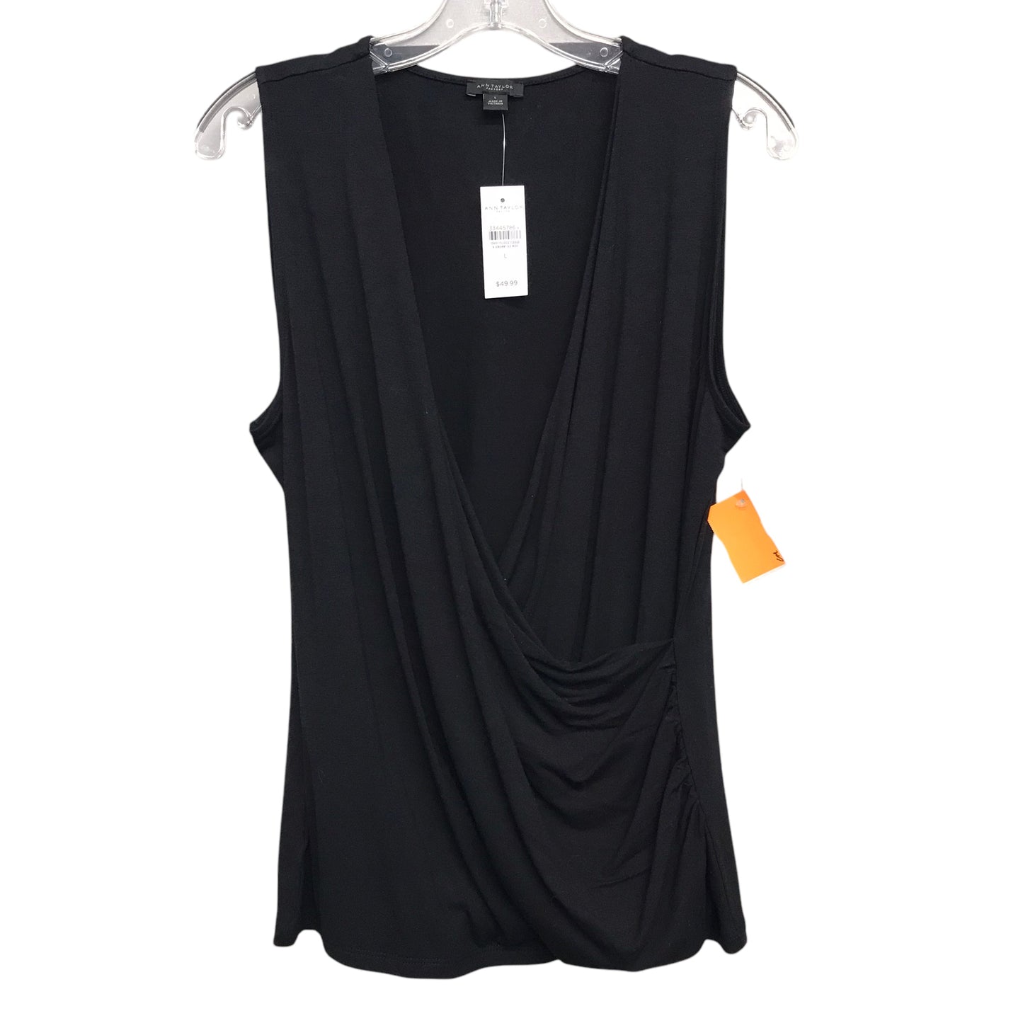 Top Sleeveless By Ann Taylor In Black, Size:L