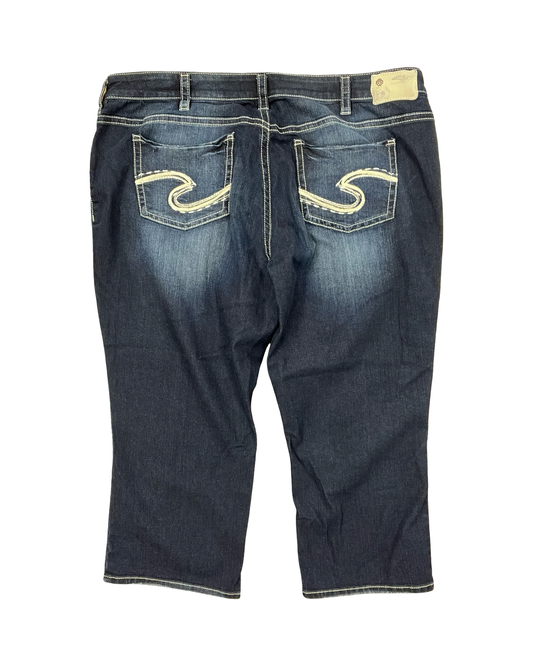 Jeans Cropped By Silver In Blue Denim, Size:24