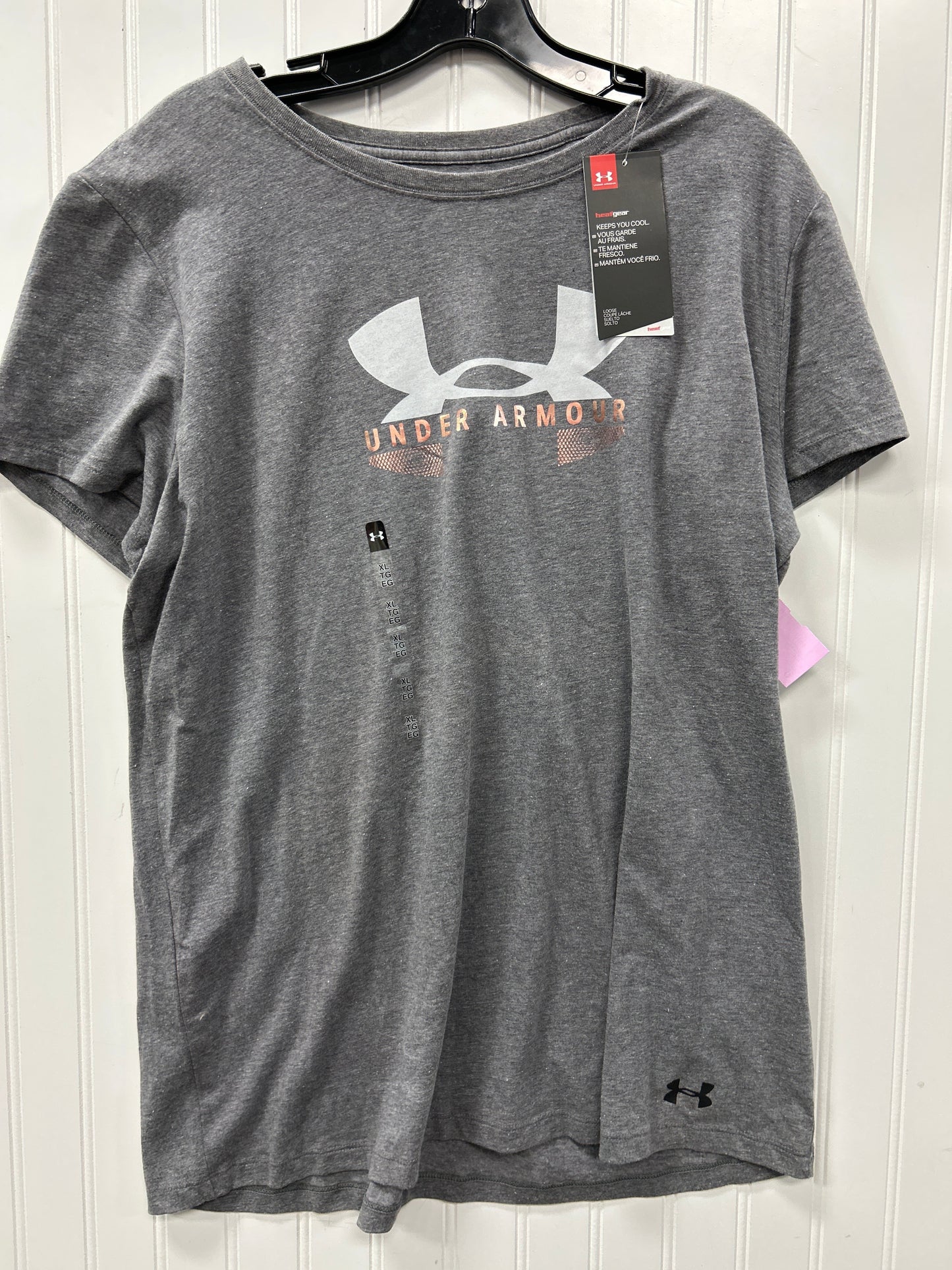 Athletic Top Ss By Under Armour In Grey, Size:Xl