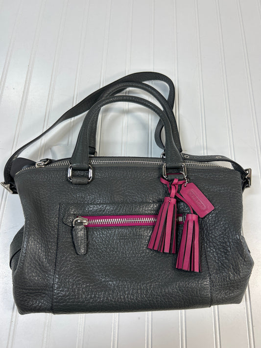 Handbag Designer By Coach In Grey & Pink, Size:Large
