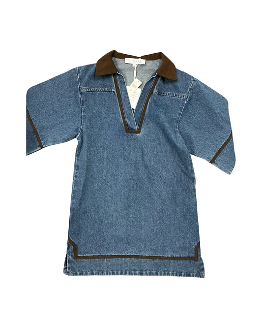 Dress Casual Midi By Clothes Mentor In Blue Denim, Size:Xsp