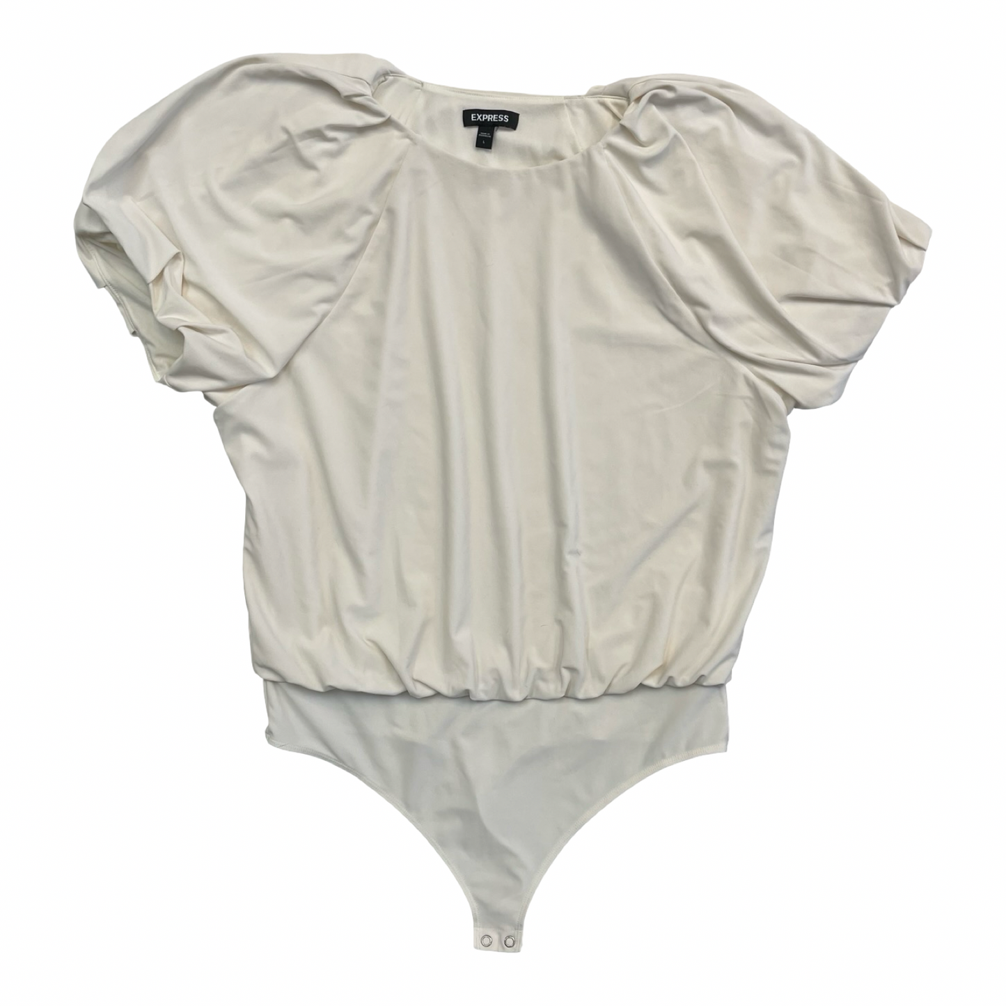 Bodysuit By Express In Cream, Size:L