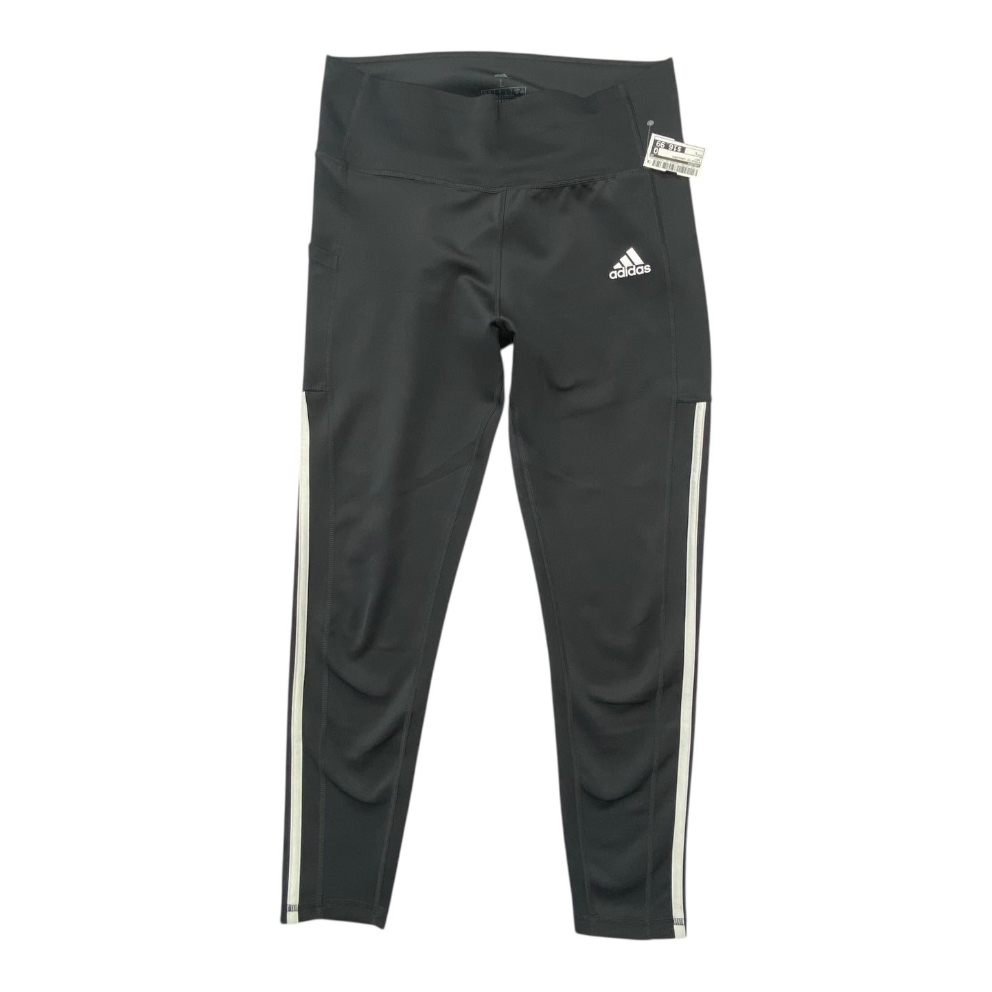 Athletic Leggings By Adidas In Grey, Size:L