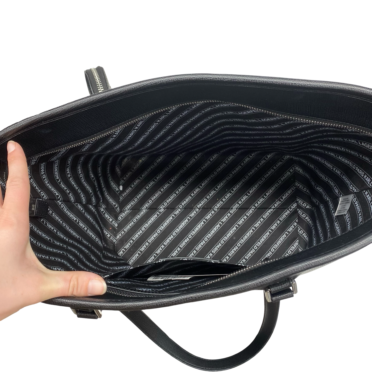 Tote Designer By Karl Lagerfeld In Black, Size:Large