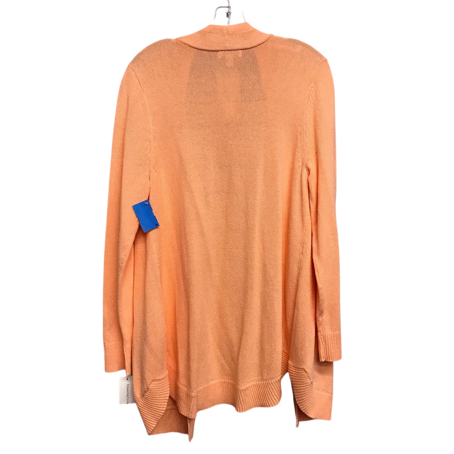 Sweater Cardigan By Charter Club In Peach, Size:L