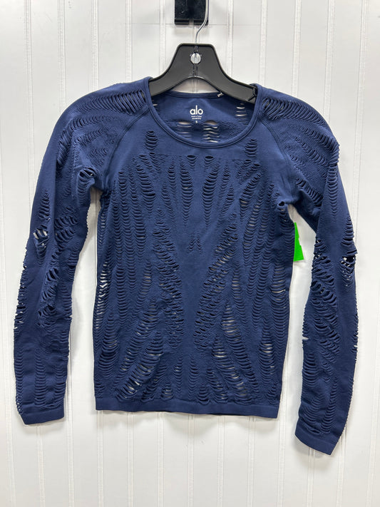Athletic Top Ls Collar By Alo In Navy, Size:S