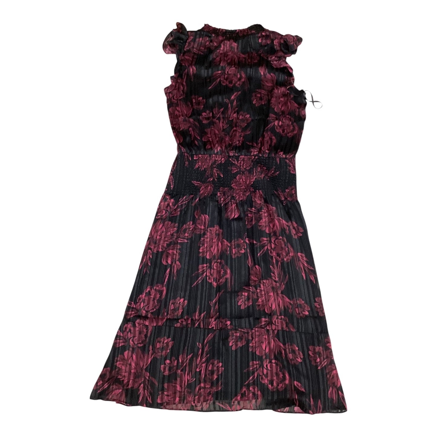 Dress Casual Midi By White House Black Market In Black & Red, Size:L