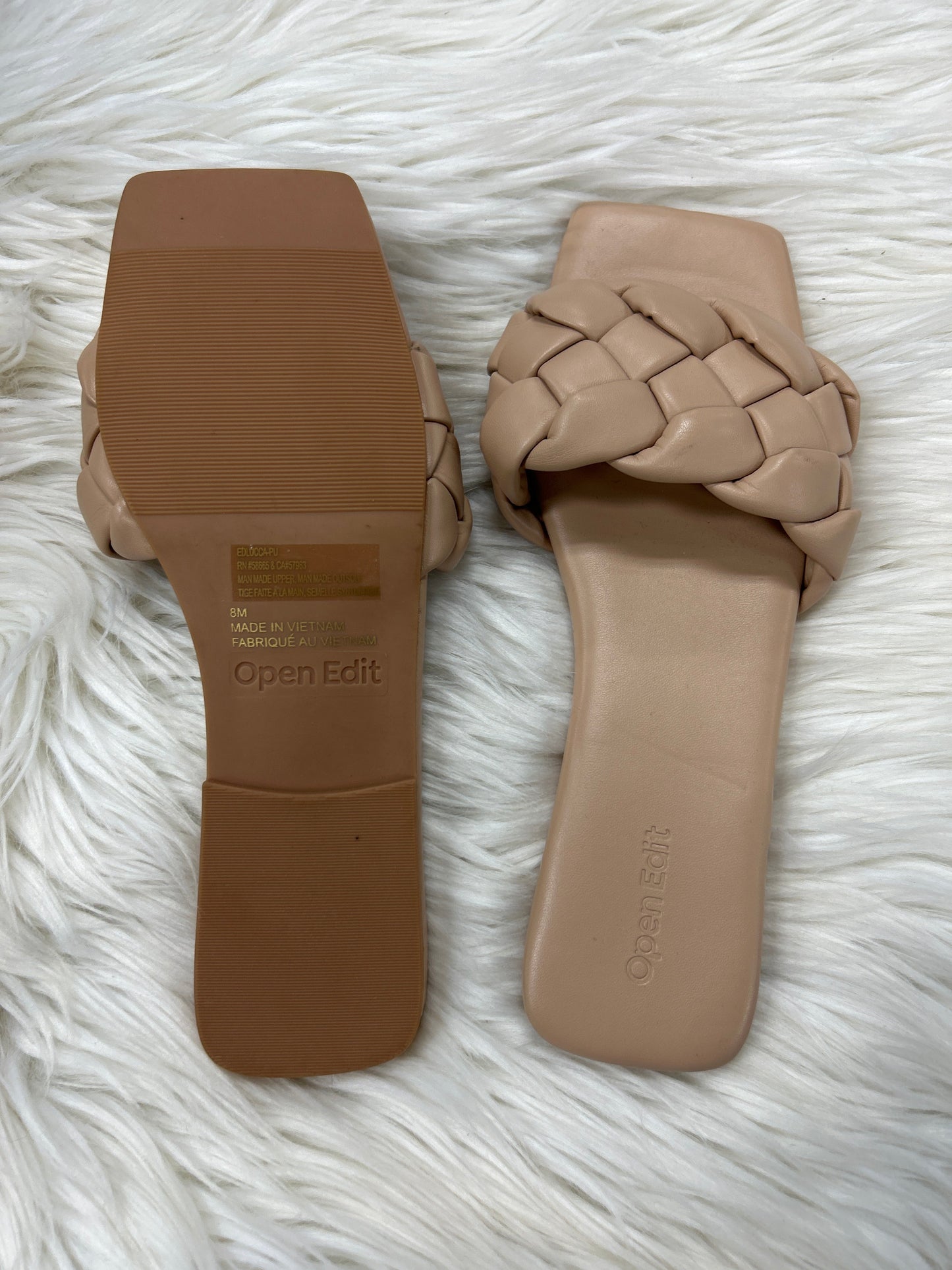Sandals Flats By Open Edit In Tan, Size:8