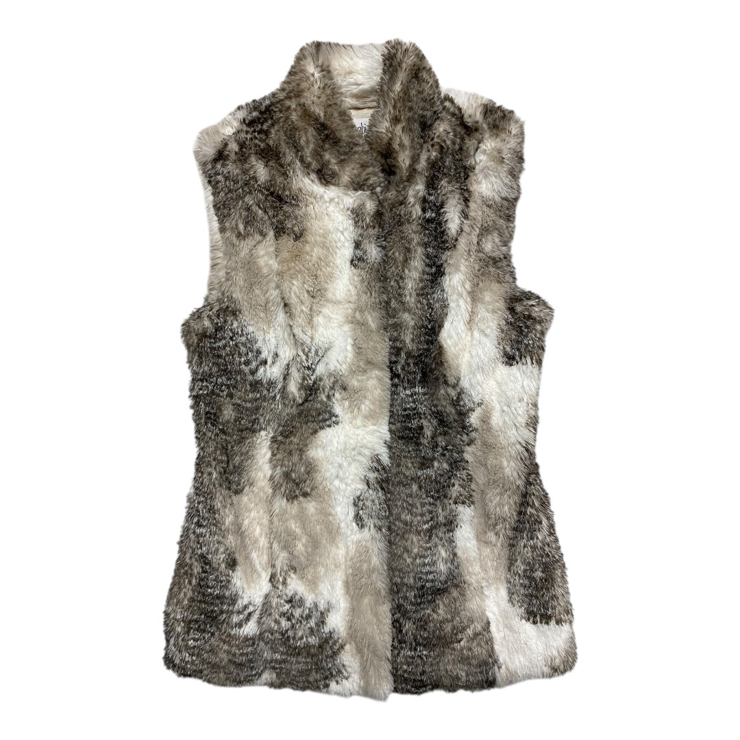 Vest Faux Fur & Sherpa By Cabi In Brown & White, Size:S