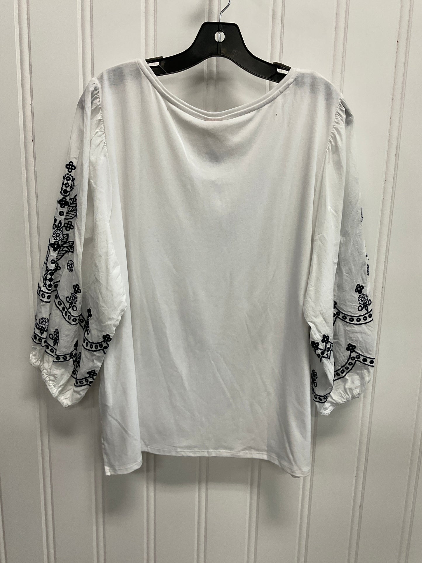 Top 3/4 Sleeve By Ruby Rd In White, Size:Xl