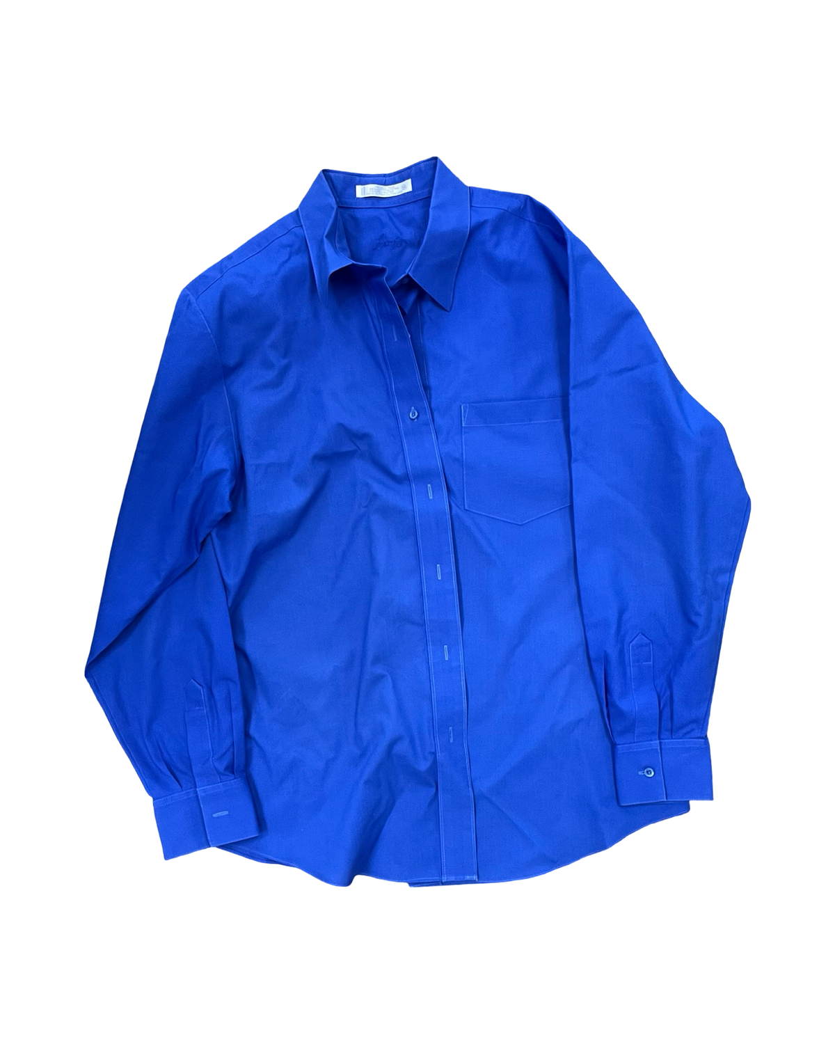 Blouse Ls By Foxcroft In Blue, Size:L
