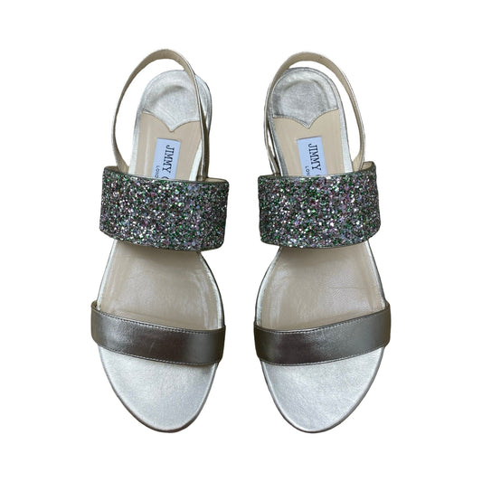 Sandals Luxury Designer By Jimmy Choo In Multi, Size:9
