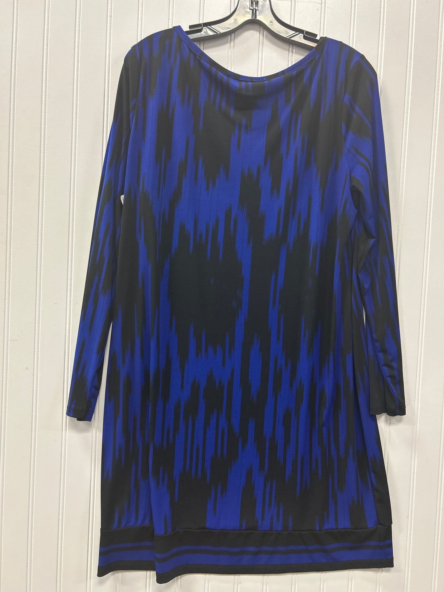 Dress Casual Midi By Michael By Michael Kors In Black & Blue, Size:Xl