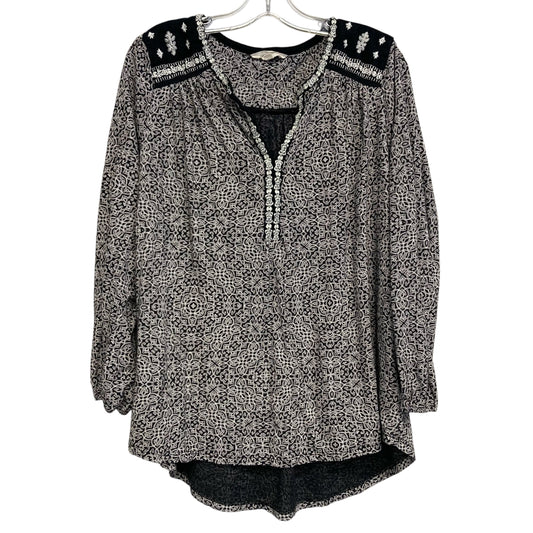 Top Ls By Lucky Brand In Black & White, Size:1X