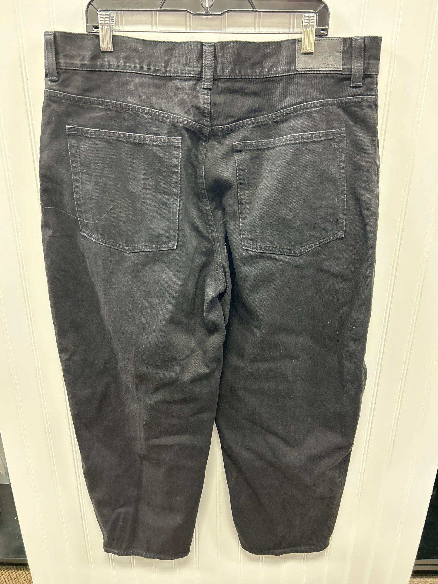 Jeans Wide Leg By Madewell In Black Denim, Size:12