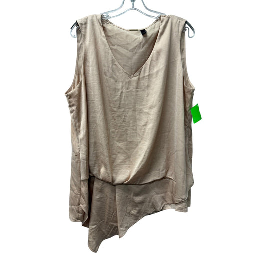 Top Sleeveless By Black Label In Tan, Size:Xl