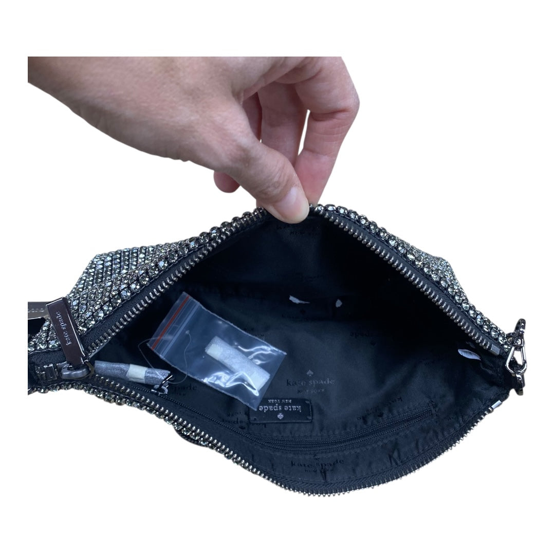Handbag Designer By Kate Spade In Black & Silver, Size:Small