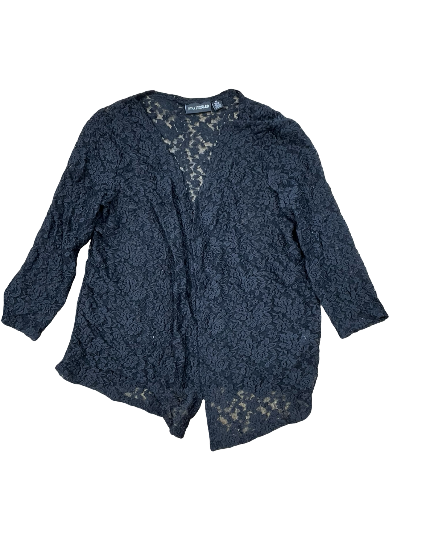 Cardigan By Nina Leonard In Black, Size:M