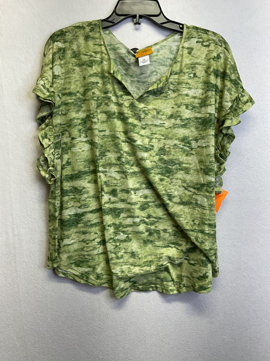 Top Ss By Ruby Rd In Green & Yellow, Size:1X