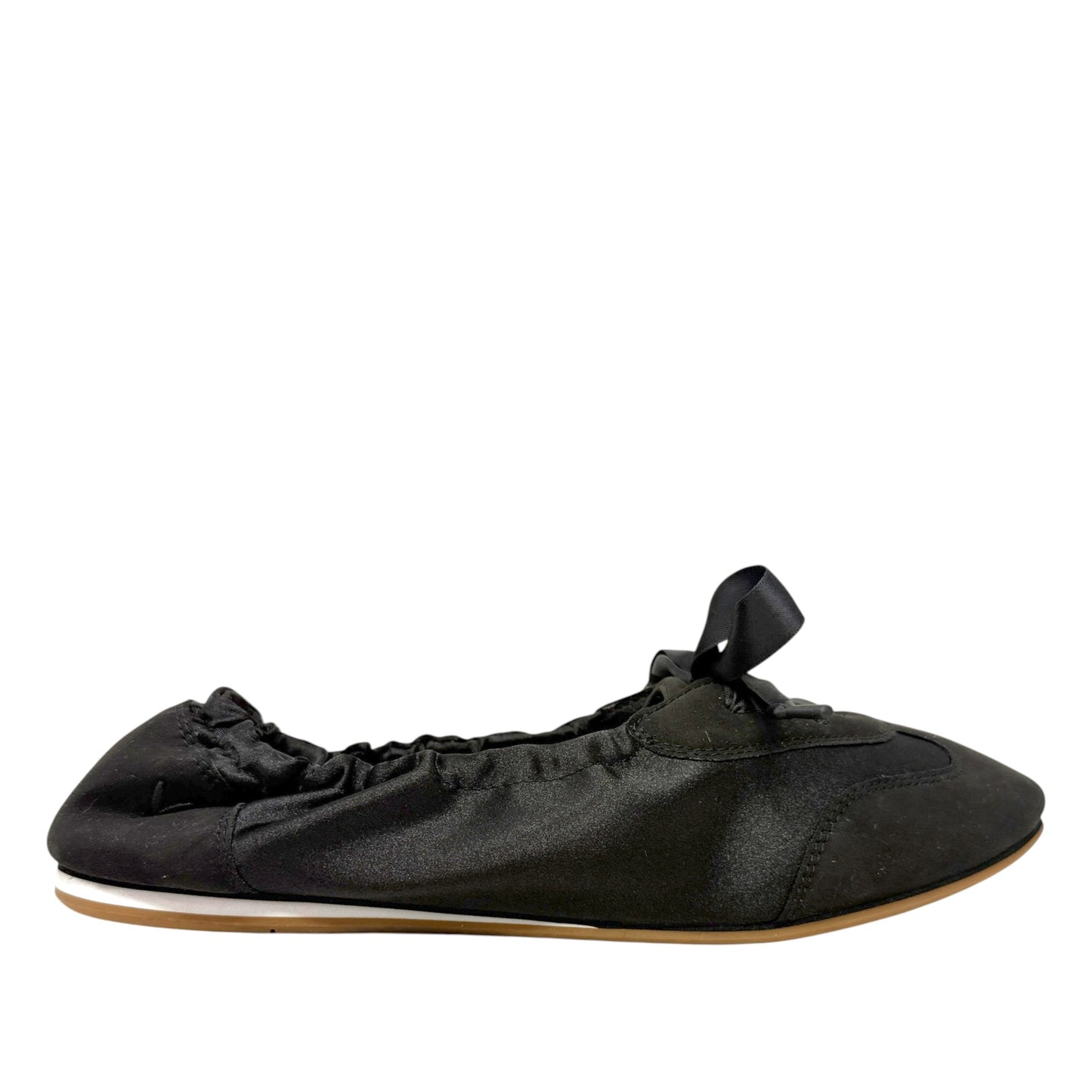 Yanka Round-Toe Satin Sneakerinas By Vivaia In Black, Size: 10.5