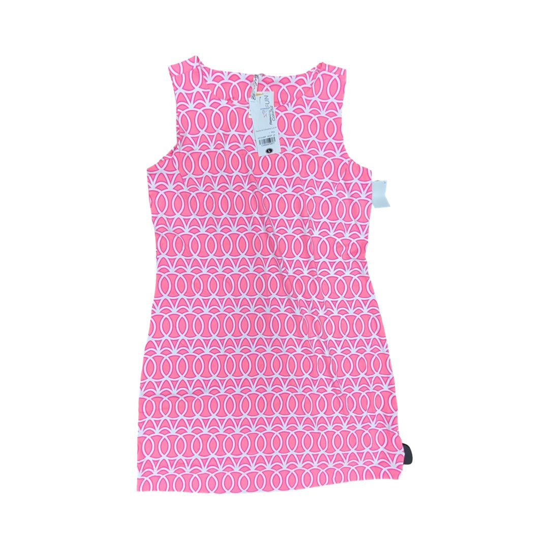 Dress Casual Short By Lulu B In Pink & White, Size:L