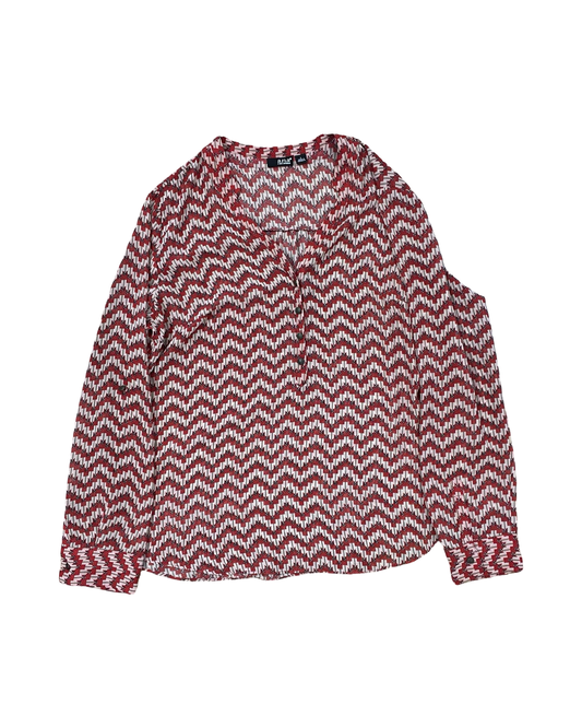 Top Ls By Ana In Brown & Red, Size:L