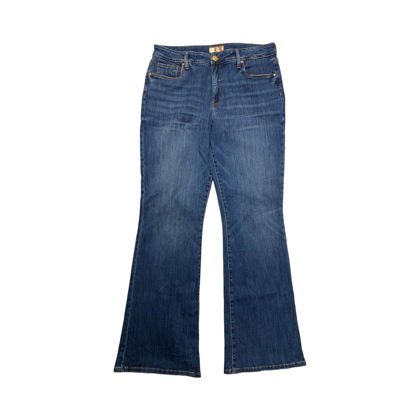 Jeans Flared By Kut In Blue Denim, Size:12