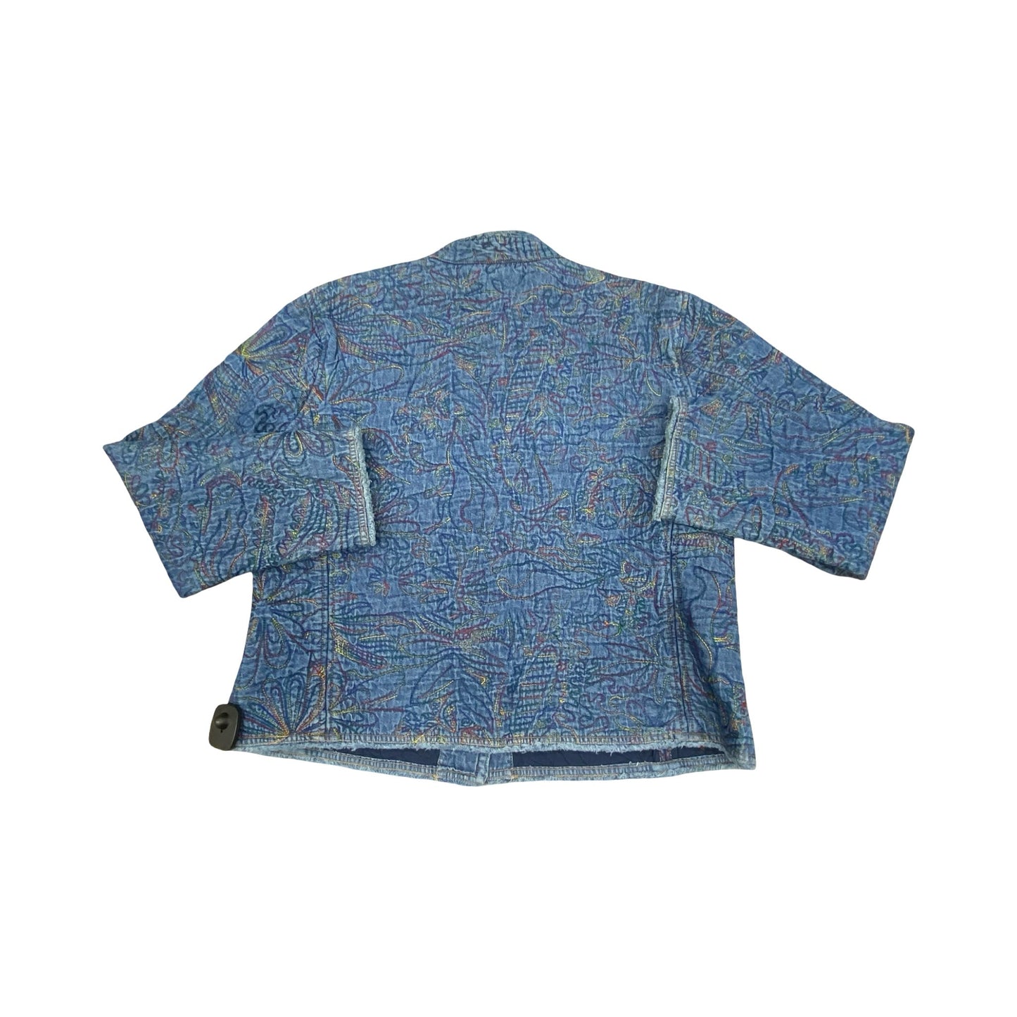 Blazer By Chicos In Blue Denim, Size:Xl