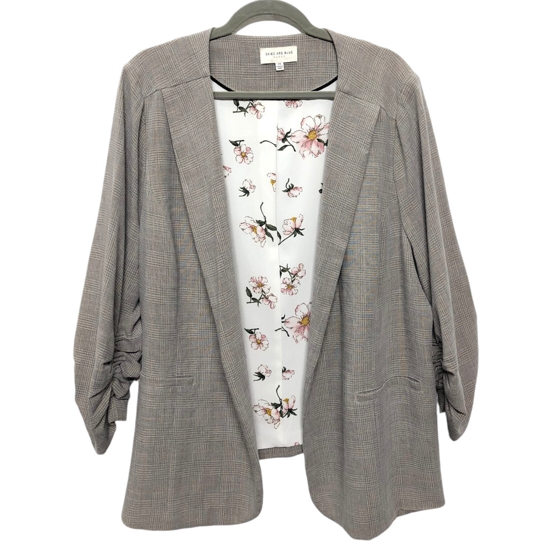 Blazer By Skies Are Blue In Grey, Size:2X