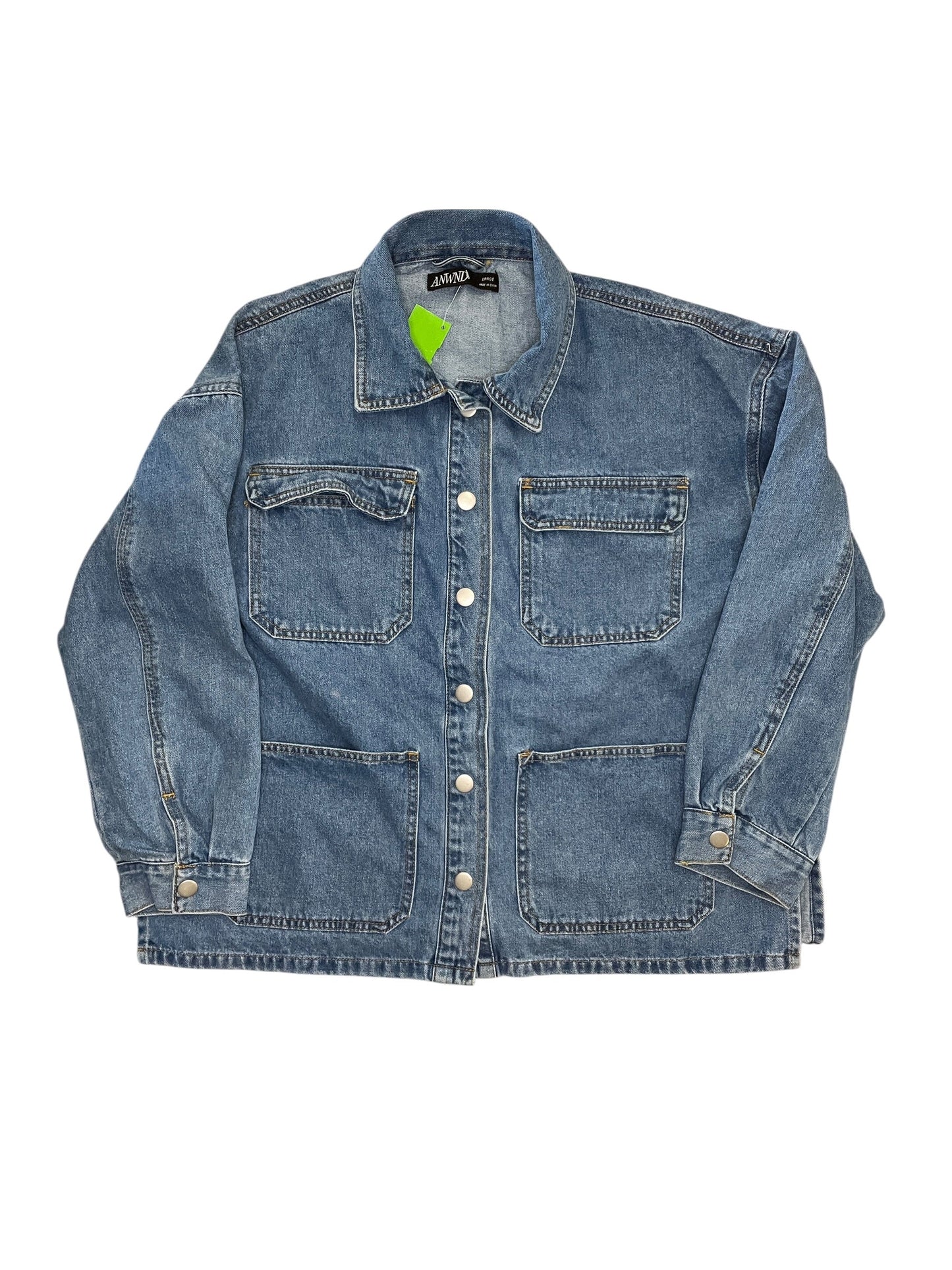 Jacket Denim By Clothes Mentor In Blue Denim, Size:L