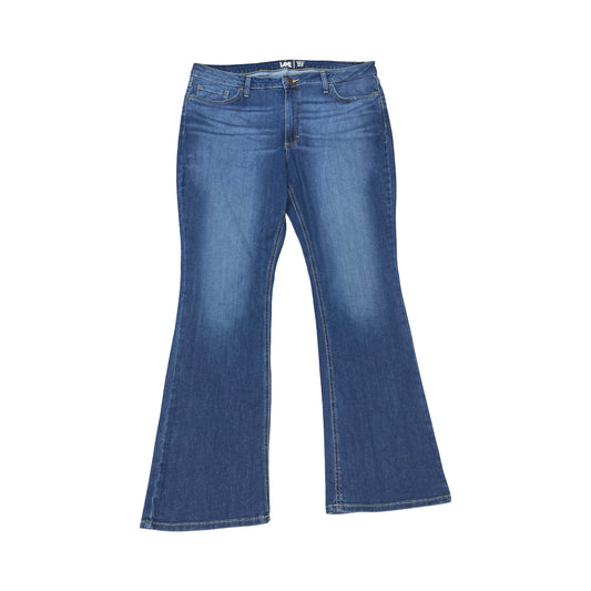 Jeans Boot Cut By Lee In Blue Denim, Size:18