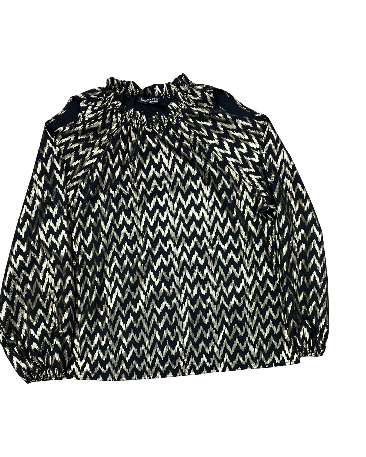 Top Ls By Shein In Black & Gold, Size:M