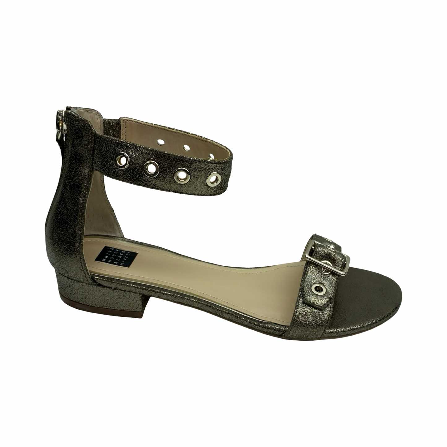 Sandals Heels Block By White House Black Market In Bronze, Size:7.5
