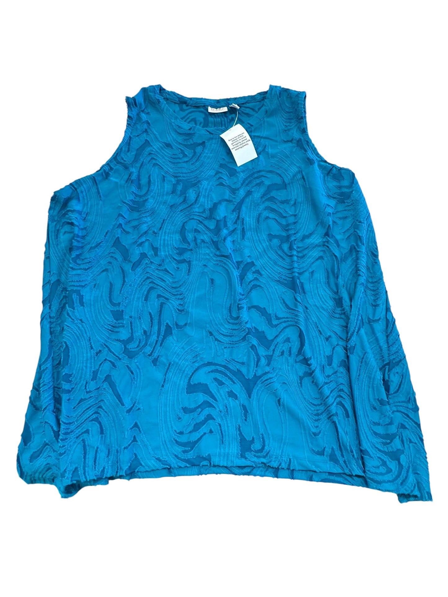 Top Sleeveless By Logo In Teal, Size:2X